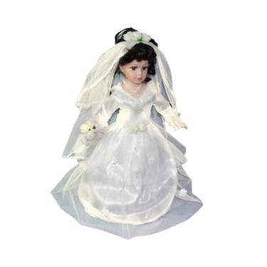 Imagem de harayaa Boneca Estatueta Noiva Escultura Pintada à Mão Decoração de Paisagem Brinquedo de Faz-de-conta