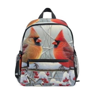 Imagem de GAIGEO Cardinal Birds Baby Backpack, 10x4x12 In, Small Backpack for Girls Includes Water Bottle Pockets, Whistle Clip for Safety