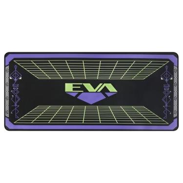 Imagem de Tapete de rato inspirado em Neon Genesis Evangelion 89,9 cm x 39,9 cm - Tapete de rato grande e design de grade, perfeito para fãs e jogadores de anime