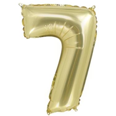 Imagem de BALAO METALIZADO C/CANUDO 16" OURO BRANCO NUMERO 7