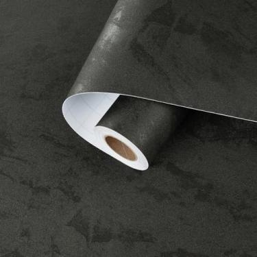 Imagem de Skyblur Papel de parede de concreto cinza profundo autoadesivo de cimento falso papel de parede texturizado cinza para quarto, academia, porão, papel de contato de concreto, estilo industrial, 40 x