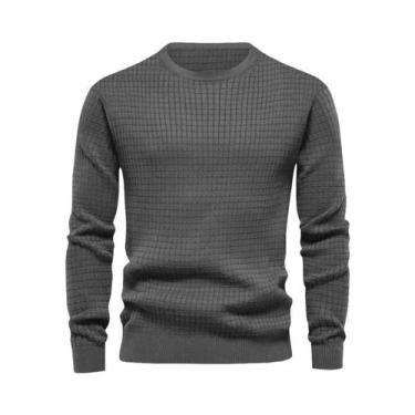 Imagem de Novo moletom masculino com gola redonda, cor sólida, grande, primavera