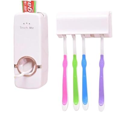 Imagem de Suporte Dispenser de Escova e Pasta de Dentes Com Esterilizador UV| Perfeito para Apartamentos, Hotéis e Escritórios(SIMPLES SEM/UV 1 UN)