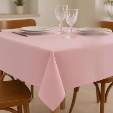 Imagem de Toalha de Mesa Lisa Quadrada 4 Lugares Tecido Oxford – Cores Modernas e Duráveis(ROSA)