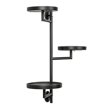 Imagem de Zerodis Prateleiras para Plantas de Janela Com 3 Bandejas Redondas Revestimento Preto Giratório de 180 Graus Prateleiras Flutuantes Internas Resistentes para Decoração de Sala de Estar Jardim de Plantas Com Janela de 17,1 Polegadas de Metal (3 bandejas)