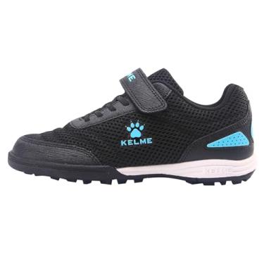 Imagem de KELME Chuteiras de futebol para meninos, chuteiras infantis, tênis de treinamento de futebol para uso interno, gramado largo para uso ao ar livre, Preto, 17