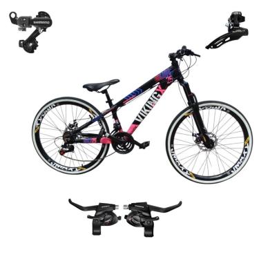 Imagem de Bicicleta 26 VikingX T25 21v Cambios Trocadores Shimano Pneu Faixa Branca 1.50-Unissex