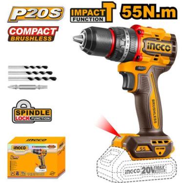 Imagem de Parafusadeira Furadeira INGCO 55Nm Bl Bateria 20V P20S