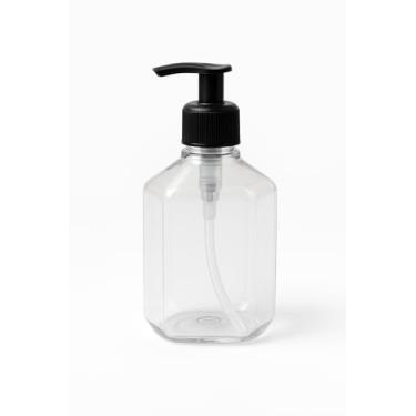 Imagem de MOXMAR Pacote com 4 frascos de loção recarregáveis de 250 ml – Garrafas PET transparentes com bomba de creme preto, funis e etiquetas – Dispensador de plástico reutilizável para sabonete, xampu, loção