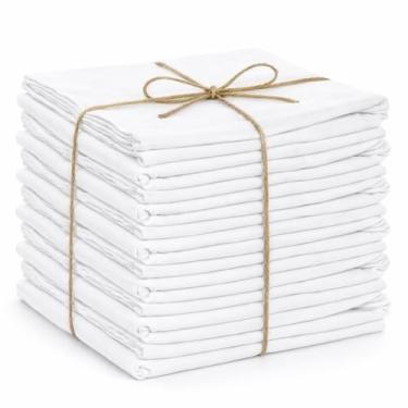 Imagem de Kit com 10 Panos de Chão Grande Gigante 58x85cm - Grosso Encorpado Branco 100% Algodão - Super Premium