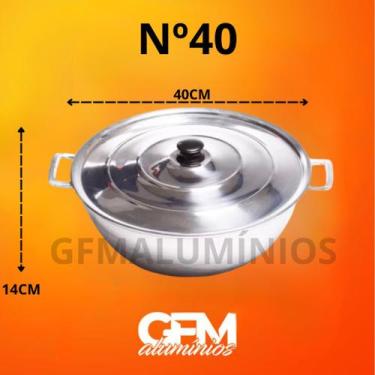 Imagem de Tacho n 40 em Alumínio Batido Grosso Fundido 12 Litros - Gfmaluminios