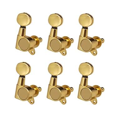 Imagem de Pinos de Afinação Corda Guitarra Máquinas Cabeças Máquina Afinadores Grover Chaves Botão Oval 6 Direita para Elétrica ou Acústica