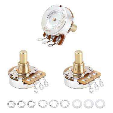 Imagem de Banworks Latão A500K+B500K Imperial 3/20.3 cm Rosca Tamanho Completo Potenciômetros Sólidos 1A2B Eixo Curto (comprimento de 15,9 mm) Áudio e Potenciômetros Cônicos Lineares para Gibson Les Paul/SG