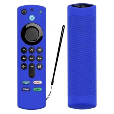Imagem de Capa Para controle Fire-TV-Stick 4K/3rd Gen | Estojo de controle remoto de silicone macio com cordão. Capa protetora para controle Fire-TV-Stick 4k - 3ª Geração. (AZUL)
