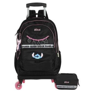 Imagem de Kit Escolar Lilo Stitch Mochila 4 Roda + Estojo Box - Luxcel