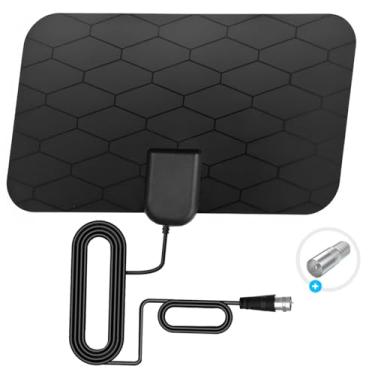 Imagem de Antena de TV digital para Smart TV, recepção de 360°, suporta Smart Television 4K 1080p, amplificador de sinal destacável - amplificador de sinal - antena HDTV cabo coaxial HDTV de 3 metros, antena