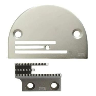 Imagem de Kit Chapa e dente 3 Carreiras Para Máquina Reta Industrial - UNIVERSAL
