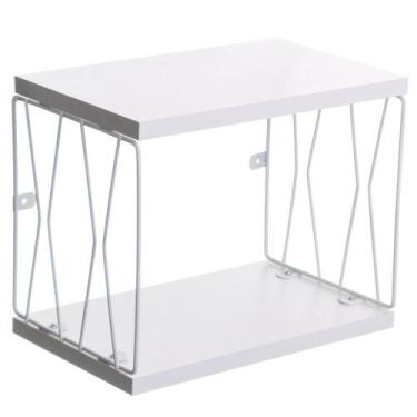 Imagem de Nicho De Parede Aço e Madeira P White - Metaltru