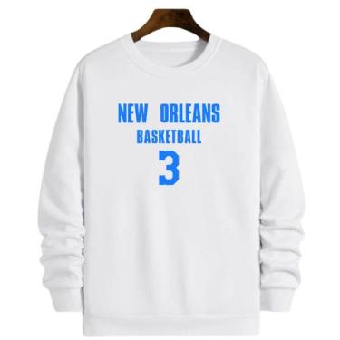 Imagem de Blusa Moletom Gola Basquete New Orleans Basketball número 3 - Loja Cli