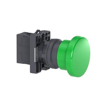 Imagem de Botão de pressão de cabeça de cogumelo Φ40 Botão de redefinição de cabeça de cogumelo, verde, 1NO | XA2EC31(1NO XA2EC31)