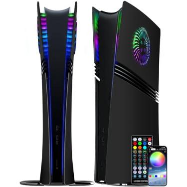 Imagem de Joso Placa frontal para PS5 Pro Digital Edition, capa de substituição antiarranhões à prova de poeira com anel RGB, capa adequada para PS5 Pro Digital, placas para acessórios PS5 Pro - Digital | 2024