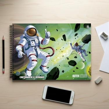 Imagem de Caderno de Cartografia e Desenho Outer Space Sortido 60 Folhas – Caderno Escolar Espiral para Desenho, Artes, Mapas e Trabalhos Criativos – Papel Liso Grande para Estudantes