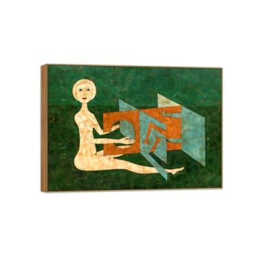 Imagem de Victor Brauner famosa pintura em tela de arte de parede pronta para pendurar - quadro chave branca em moldura de madeira para decoração de sala de estar 90 x 125 cm 35 x 49 pol