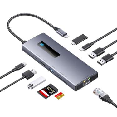 Imagem de GOAKICHGO Estação de ancoragem USB C, tela HDMI, 10 em 1, adaptador multiportas para laptop, portas USB A e C 3.0, cartão SD/Micro SD, carregamento rápido PD100W, compatível com MacBook/Dell/HP/Lenovo