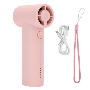 Imagem de Diydeg Ventilador Turbo Portátil Portátil, 40000 RPM 5 Níveis de Velocidade 5000mAh Type C Bateria Recarregável Ventilador de Resfriamento Com Gancho para Viagens Ao Ar Livre, (Rósea)