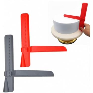 Imagem de Espátula Niveladora Ajustável para Bolos 16,5 cm | Alisador e Raspador Angular Regulável | Ferramenta Profissional de Confeitaria para Nivelar, Alisar e Decorar Bolos