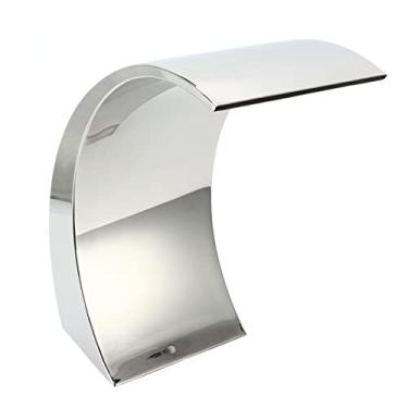 Imagem de Bocal para fonte de piscina com gancho de Premium em aço inoxidável Design de arredondado Saída de cachoeira para piscina para piscinas e jardins paisagísticos G1 1/2 Rosca