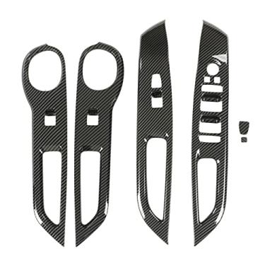 Imagem de Guarnição da tampa do painel de elevação da janela Guarnição do painel de trava da janela Fibra de carbono, para Santa Cruz 2022 2023 2024