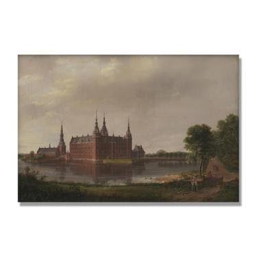 Imagem de NHLDZYH Quadro famoso para salão - réplica de J.C. Dahl - Paisagem romântica nórdica em tela - decoração de parede elegante. (Paisagem 21). 80 x 120 cm. Apenas tela