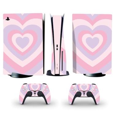 Imagem de Skin Sticker for PS5 Disc, Vinyl Decal Protective Cover Pink Wrap for Game Console and Controller (for Disc Edition)