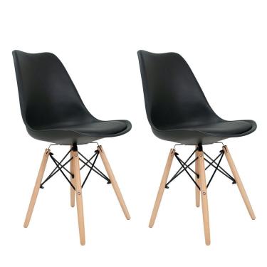 Imagem de Kit 2 Cadeiras Saarinen Pp Empório Tiffany Preto
