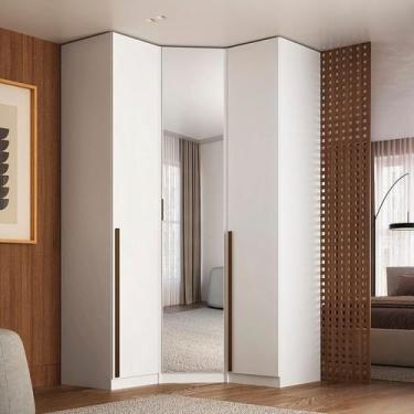 Imagem de Guarda-roupa de Canto 100% MDF com Espelho 3 Portas Altezza - Belmax