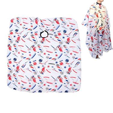 Imagem de KIMISS Avental de Cabeleireiro Elegante para Barbearia, Capa para Corte de Cabelo, à Prova d'água e Respirável 160x140cm para Salão de Beleza e Uso Doméstico (Branco)