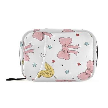 Imagem de Burbuja Estojo de comprimidos Bows Leave para viagem, caixa de comprimidos portátil semanal, organizador de 7 dias para guardar medicamentos e suplementos vitamínicos com zíper para viagens