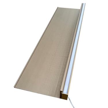 Imagem de Prateleiras flutuantes de LED, prateleiras de exibição de parede com fita de luz, armazenamento de decoração de parede para sala de estar quarto banheiro cozinha, fácil de instalar, 1 peça (cor: preto