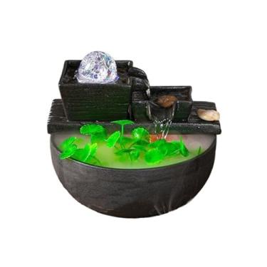 Imagem de VHDY85KA Fonte de mesa escritório armário de TV fonte de mesa ciclo de água características de cerâmica aquário fortuna ornamentos decorativos fontes