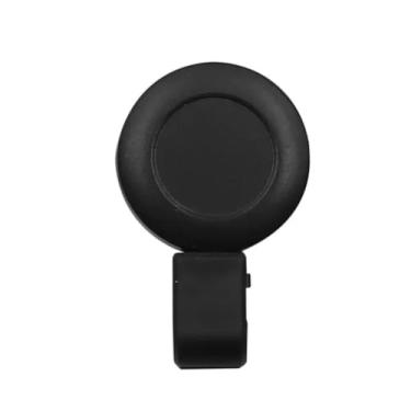 Imagem de Carretel com clipe para crachá fosco material escolar clipes chaveiro fivela fácil de puxar cartão de trabalho etiqueta de nome titular cartão de identificação médico hospital (preto)