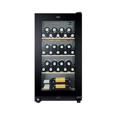 Imagem de DINGYXIN Refrigerador de vinho, refrigerador de vinho com 35 garrafas, refrigerador de garrafa de vinho com compressor, raios UV/porta de vidro temperado anticongelante com trava