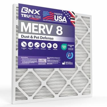 Imagem de BNX Filtro de ar TruFilter MERV 8 20 x 22 x 1 (pacote com 4) – Feito nos EUA – Filtro de ar plissado eletrostático de ar condicionado HVAC AC para poeira, animais de estimação, mofo, pólen MPR 600
