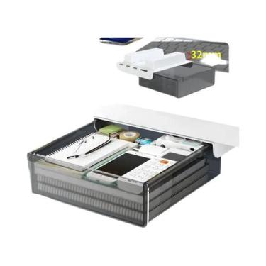 Imagem de Gaveta Plástica Adesiva Para Embaixo Da Mesa, Organizador De Papelaria