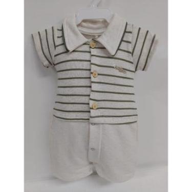 Imagem de Macacão Curto Linho Luxo Bebê Menino Listrado Lessa Rf B9116-Masculino