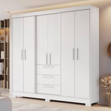 Imagem de Guarda Roupa Casal com Pes 6 Portas 3 Gavetas em MDF NT 6030 Notavel Moveis