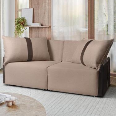 Imagem de Sofá Para Sala Reclinavel Estofado Manhatan 200cm Linho - Star Confort