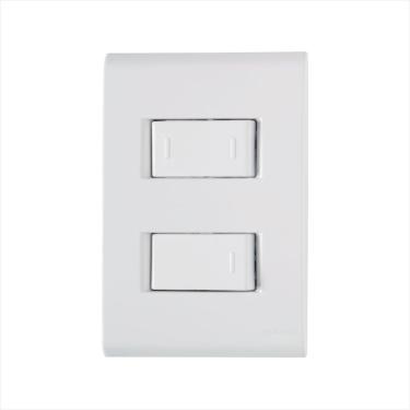 Imagem de Conjunto 4x2 com 1 Interruptor Simples 10 A 250 V e 1 Interruptor Paralelo 10 A 250 V Tramontina Liz Branco