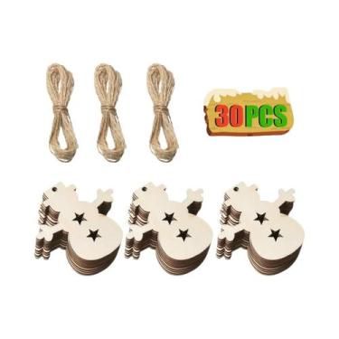 Imagem de Ornamentos De Natal De Madeira Não Acabados 10-50 Peças, Fatias De Mad