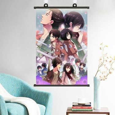 Imagem de Pintura de parede Attack on Titan Eren e Mikasa 40x60cm - taiyuanketan